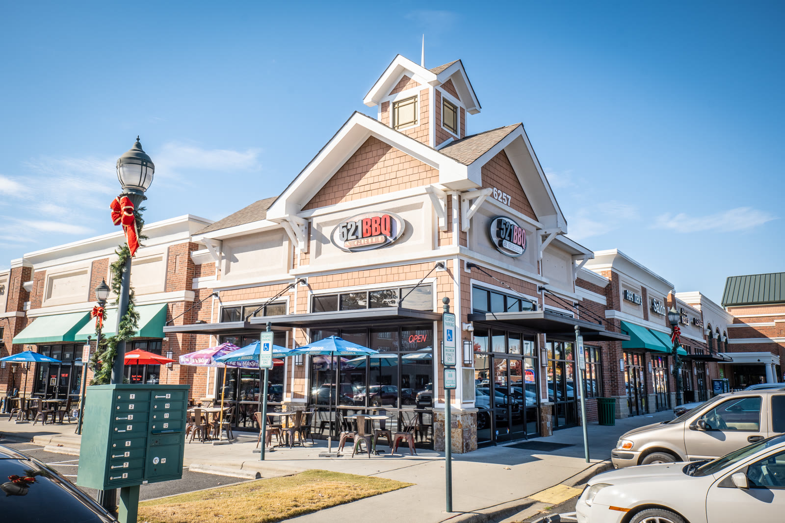 521 BBQ & Grill storefront at Carolina Commons in Indian Land